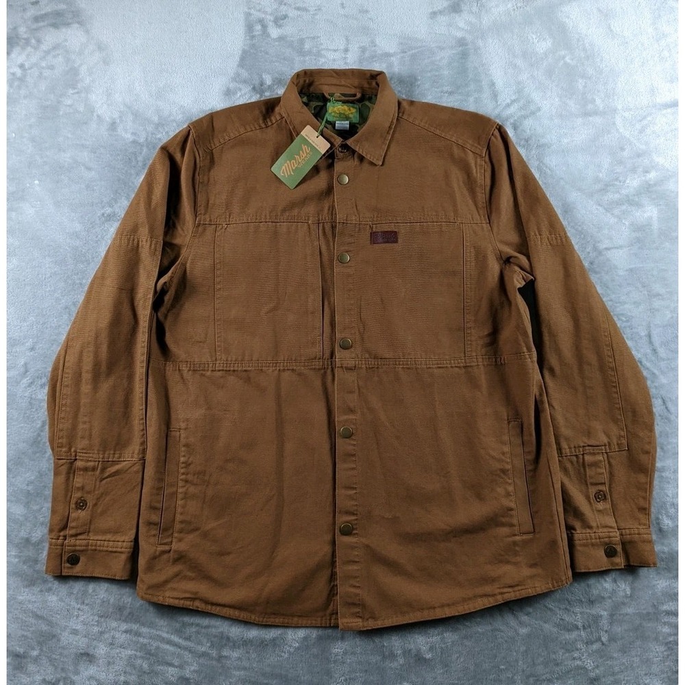 Marsh Wear Delano Shacket Mens XL Brown Canvas Snap Unlined Outdoors READ